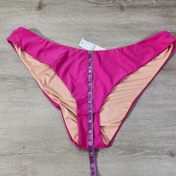 J. Crew Pink Curved Waist Cheeky Bikini Bottom New With Tags Womens Size XXL - Picture 3 of 16